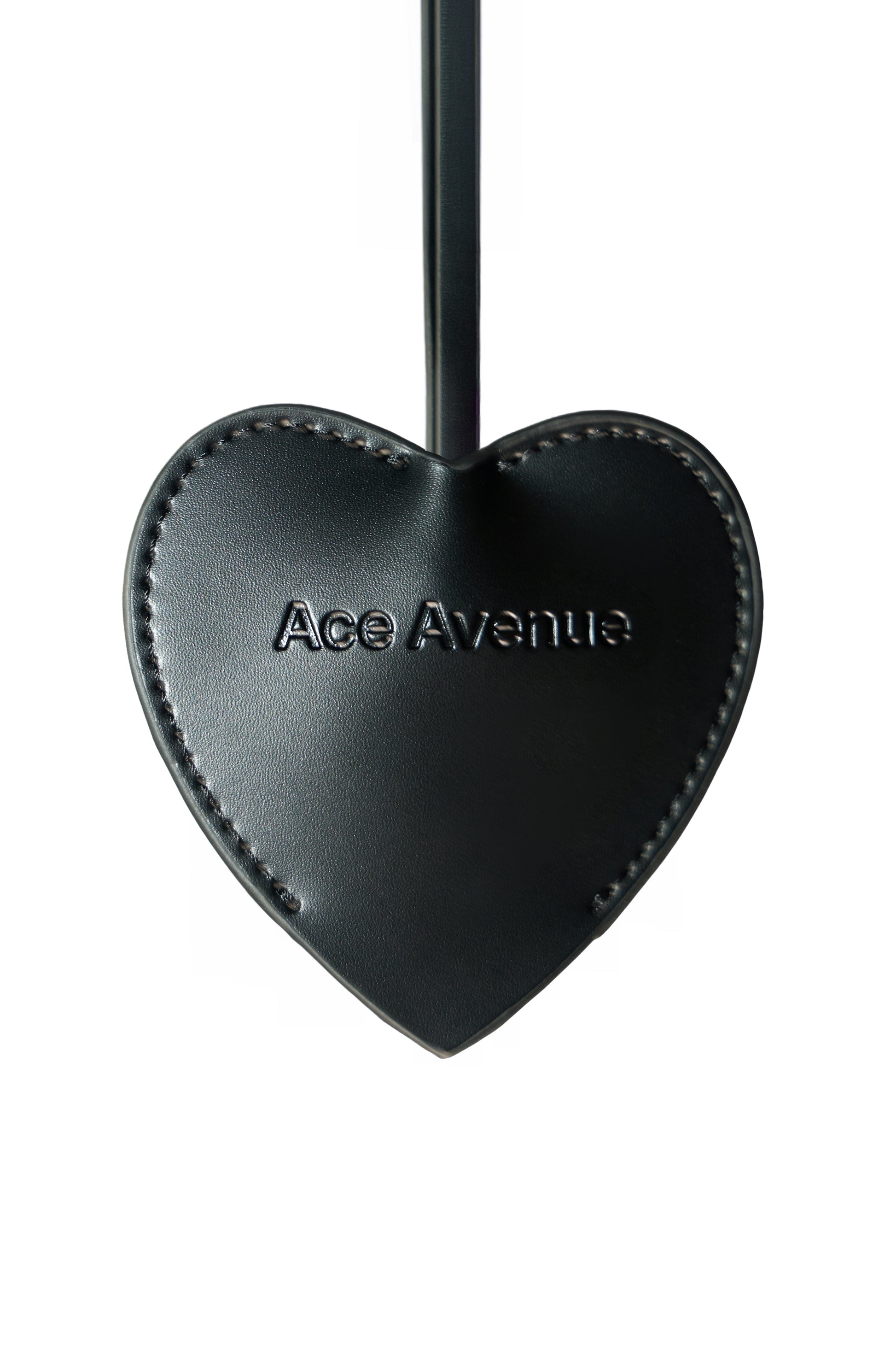 Heart Leather Charm - Pepper Noir